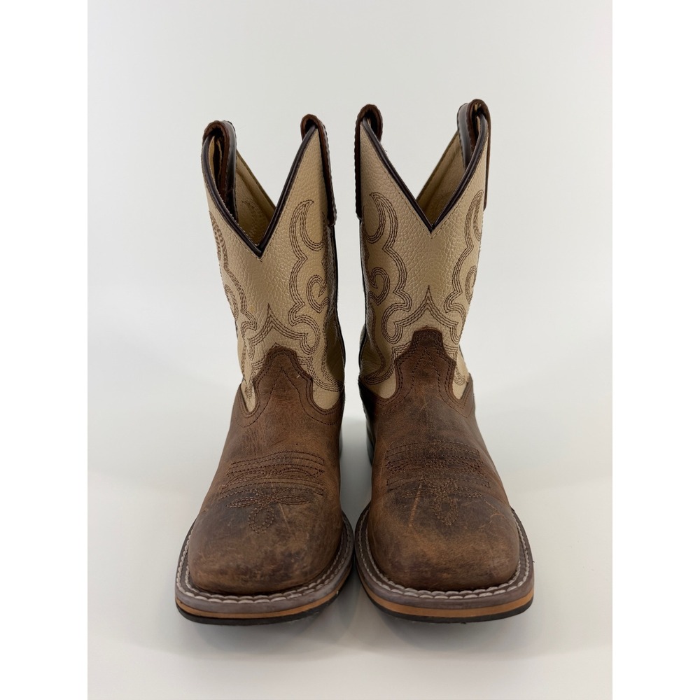 Smoky Mountain Boots Kids Brown Tan Leather Western Cowboy Boots 3705C Size 12R